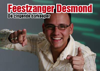 Feestzanger Desmond de zingende barkeeper